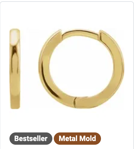 14K Yellow Hinged 12.5 mm Hoop Earrings